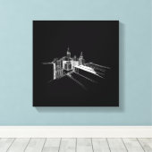 Lebhafte Stadtbrücke Einzigartig Moderne Schwarz u Leinwanddruck (Insitu (Holzboden))