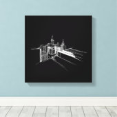 Lebhafte Stadtbrücke Einzigartig Moderne Schwarz u Leinwanddruck (Insitu (Holzboden))