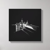 Lebhafte Stadtbrücke Einzigartig Moderne Schwarz u Leinwanddruck (Vorderseite)