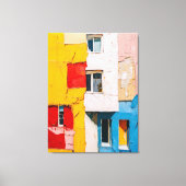 Lebhafte städtische Fenster - Abstraktes Ölgemälde Leinwanddruck (Vorderseite)