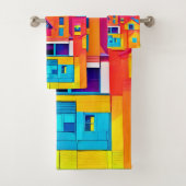 Lebhafte Stadtlandschaft Dreamscape Kunst Badhandtuch Set (Insitu)