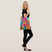 Lebhafte Stadtlandschaft Dreamscape Kunst Tasche (Am Model)