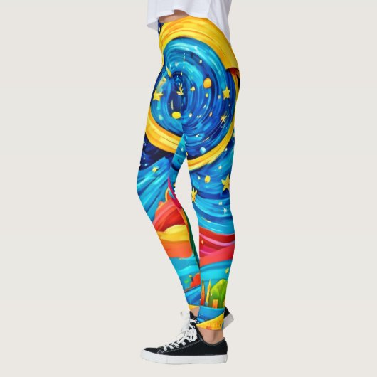 Lebhafte Starry Night Style Art Leggings (Links)
