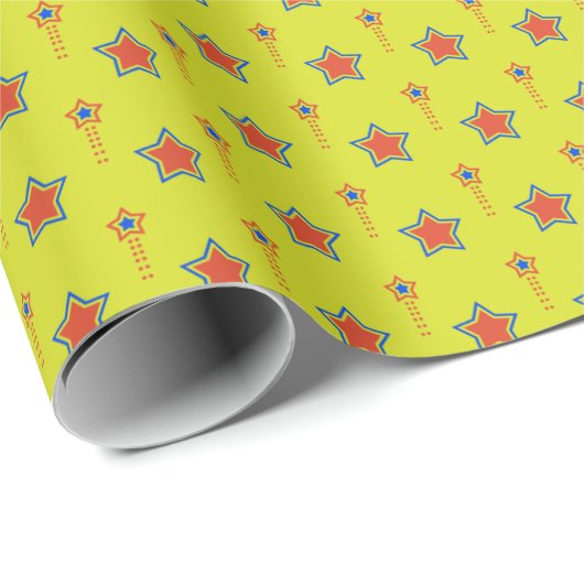 Lebhafte Sternexplosion-Feier Geschenk Wrap Geschenkpapier (Rolleneckpunkt)