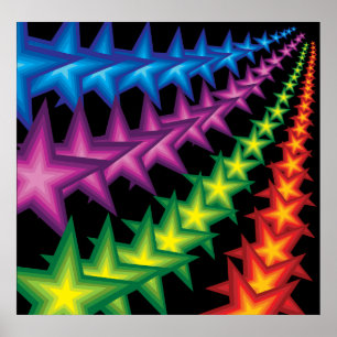 lebhafte Sternstreifen Poster