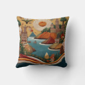 Lebhafte Stickereikunst Kissen (Rückseite)