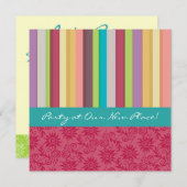 Lebhafte Streifen - Einladung (Vorne/Hinten)