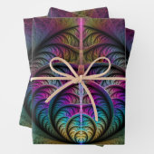 Lebhafte Strukturen Farbenfrohe Abstrakte Fraktal Geschenkpapier Set (Beispiel)