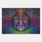 Lebhafte Strukturen Farbenfrohe Abstrakte Fraktal Geschenkpapier Set (Vorderseite)