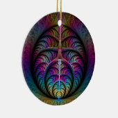 Lebhafte Strukturen Farbenfrohe Abstrakte Fraktal  Keramik Ornament (Rechts)