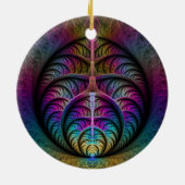 Lebhafte Strukturen Farbenfrohe Abstrakte Fraktal  Keramik Ornament (Hinten)