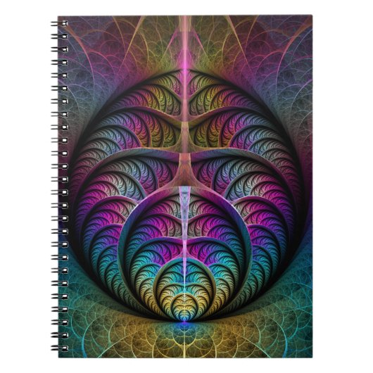 Lebhafte Strukturen Farbenfrohe Abstrakte Fraktal Notizblock (Vorderseite)
