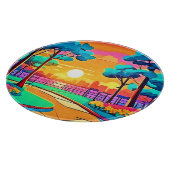 Lebhafte Sunset Cityscape Schneidebrett (Ecke)