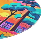 Lebhafte Sunset Cityscape Schneidebrett (Ecke)