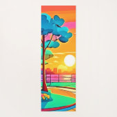 Lebhafte Sunset Cityscape Yogamatte (Rückseite)