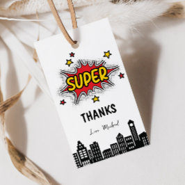 Lebhafte Superhero Editable-Geschenkmarke Geschenkanhänger