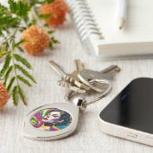 Lebhafte surreale Porträtkunst Schlüsselanhänger (Seite)