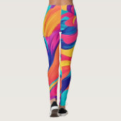 Lebhafte Swirling Abstrakte Kunst Leggings (Rückseite)