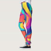 Lebhafte Swirling Abstrakte Kunst Leggings (Links)