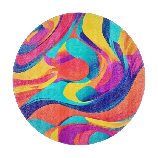 Lebhafte Swirling Abstrakte Kunst Schneidebrett (Vorderseite)