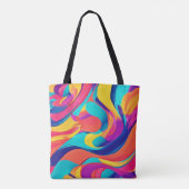 Lebhafte Swirling Abstrakte Kunst Tasche (Rückseite)