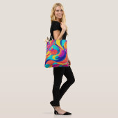 Lebhafte Swirling Abstrakte Kunst Tasche (Am Model)