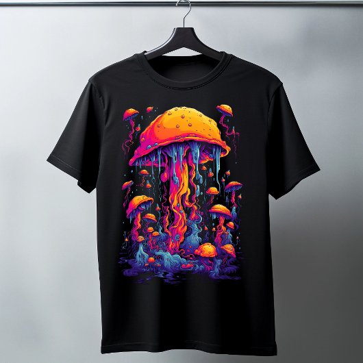 Lebhafte Symphonie: Quallen in Fantastischer Neon T-Shirt