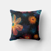 Lebhafte Symphonie von farbenfrohen blühenden Blum Kissen (Rückseite)