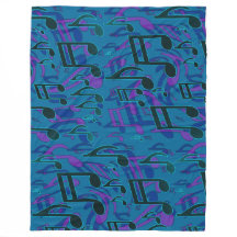 Lebhafte tanzende Musiknoten Blue Green Upbeat