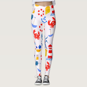 Lebhafte Tiere aus dem blauen Ozean Leggings
