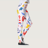 Lebhafte Tiere aus dem blauen Ozean Leggings (Rechts)