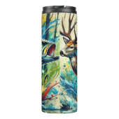 Lebhafte Tierwelt, Abstrakte Wasserwelt Thermosbecher (Rückseite)