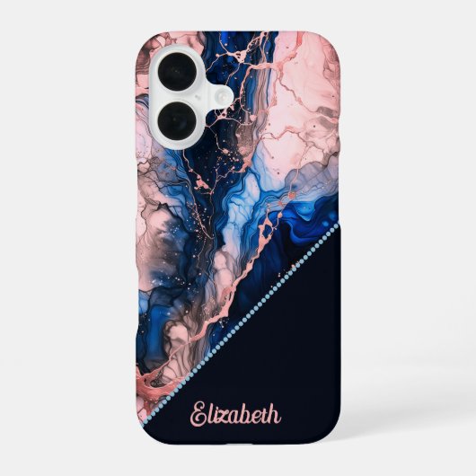 Lebhafte Tintenfusion iPhone 16 Hülle (Rückseite)