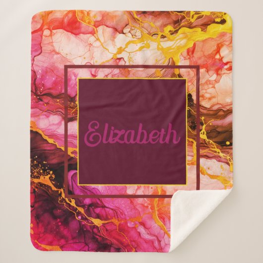 Lebhafte Tintenfusion Sherpadecke (Vorderseite)