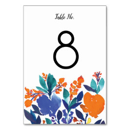 Lebhafte Tischnummer der Blumenblüten