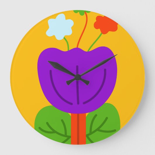 Lebhafte Tones Große Wanduhr (Vorderseite)