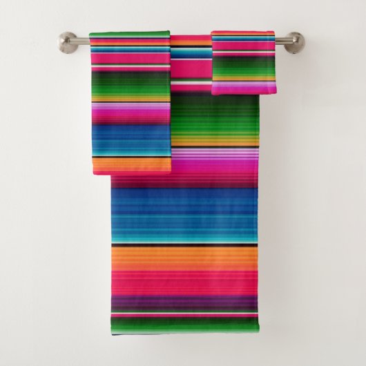 Lebhafte traditionelle mexikanische Serape Blanket Badhandtuch Set (Insitu)