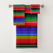 Lebhafte traditionelle mexikanische Serape Blanket Badhandtuch Set (Insitu)