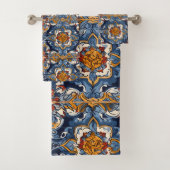 Lebhafte traditionelle mexikanische Talavera Tiles Badhandtuch Set (Insitu)