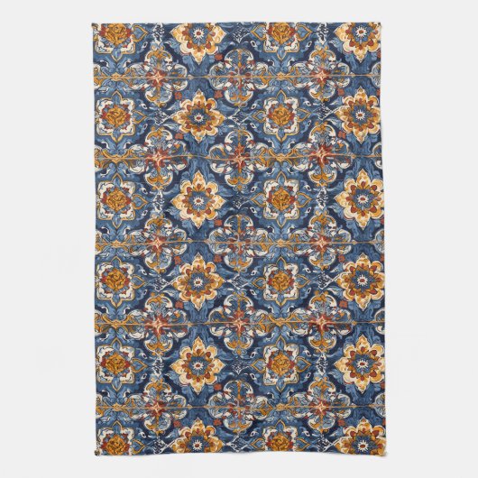 Lebhafte traditionelle mexikanische Talavera Tiles Geschirrtuch (Vertikal)