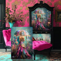 Lebhafte Träume, Blumenfantasie Porträt Kunst, Kul