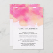 Lebhafte Träume Einsteckkarte / Rosa & Pfirsich Begleitkarte (Vorne/Hinten)