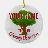 Lebhafte Tree Personalisiert Family Wiedersehen Keramikornament (Vorne)