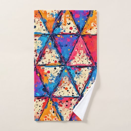 Lebhafte Triangle Spritzer Art Badhandtuch Set (Handtuch)