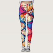 Lebhafte Triangle Spritzer Art Leggings (Vorderseite)