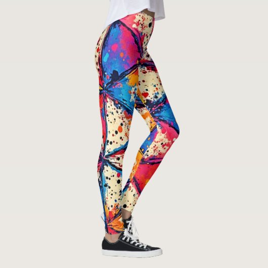 Lebhafte Triangle Spritzer Art Leggings (Rechts)
