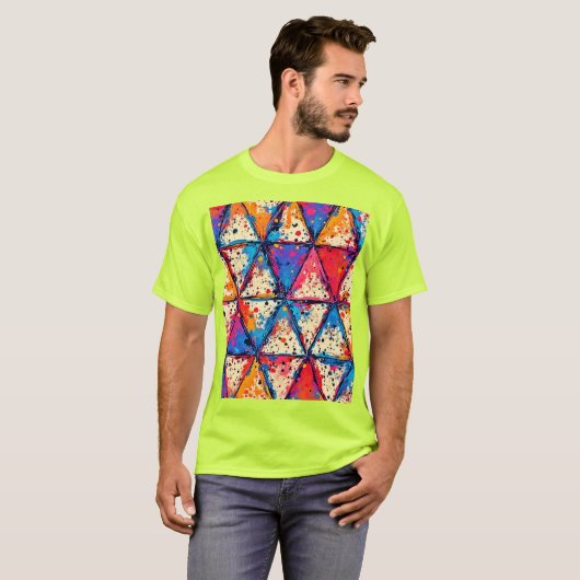 Lebhafte Triangle Spritzer Art T-Shirt (Vorne ganz)