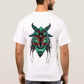 Lebhafte Tribal Face Neon Circuit Art T-Shirt (Rückseite)