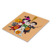 Lebhafte Trick-oder Leckerei-Kinder Fliese (Seite)