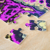 Lebhafte Trippy Boho Hippie Fraktal Marmorroute Puzzle (Seite)